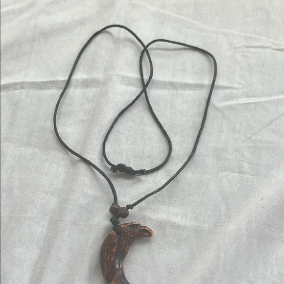 Brown Carved Bird Pendant Necklace